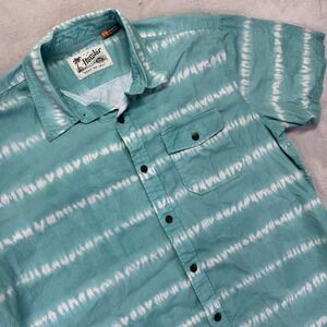 Howler Brothers Shirt Men's Large Green Button Up Tye Dye